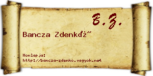 Bancza Zdenkó névjegykártya